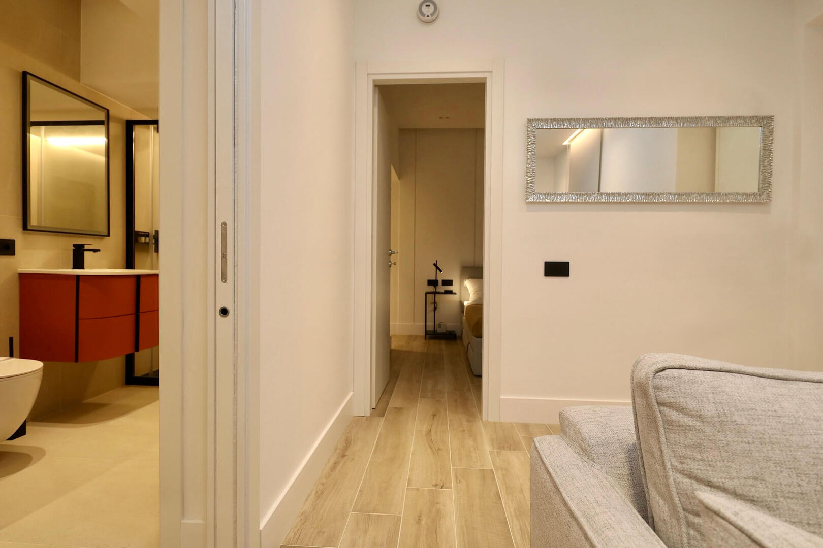 Living Area to Bathroom and Bedroom